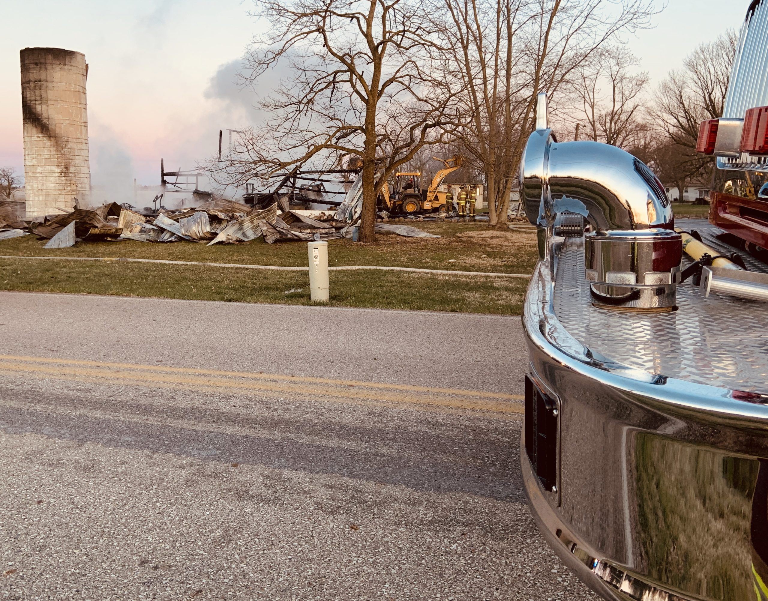 Pipe on Back of Fire Truck