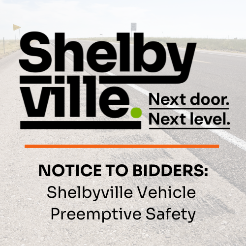 Notice to Bidders flyer on top of faded background of road